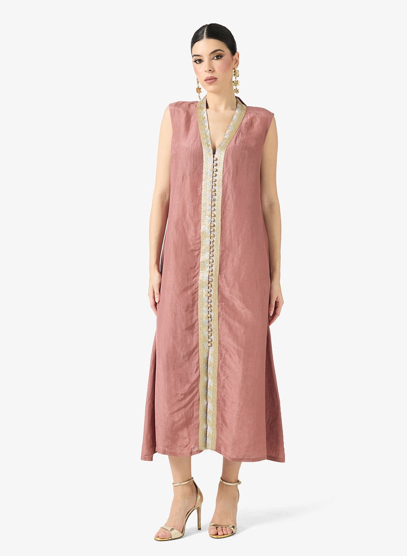 Threadz by Ajooni Jacquard Lace Kaftan and Dress Set - Image 4